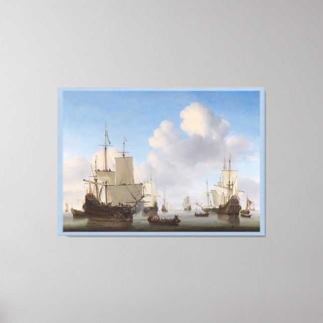 Van de Velde Ships in a Calm CC0361 XL Canvas Print (Front)