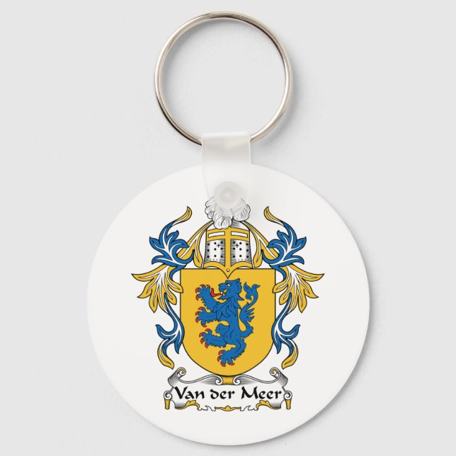 Van der Meer Family Crest Key Ring (Front)