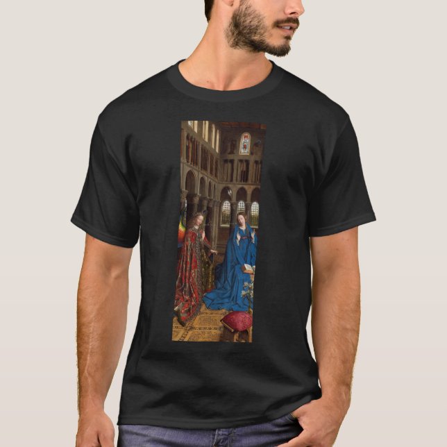 Van Eyck’s Annunciation Premium Cathedral Light T-Shirt (Front)