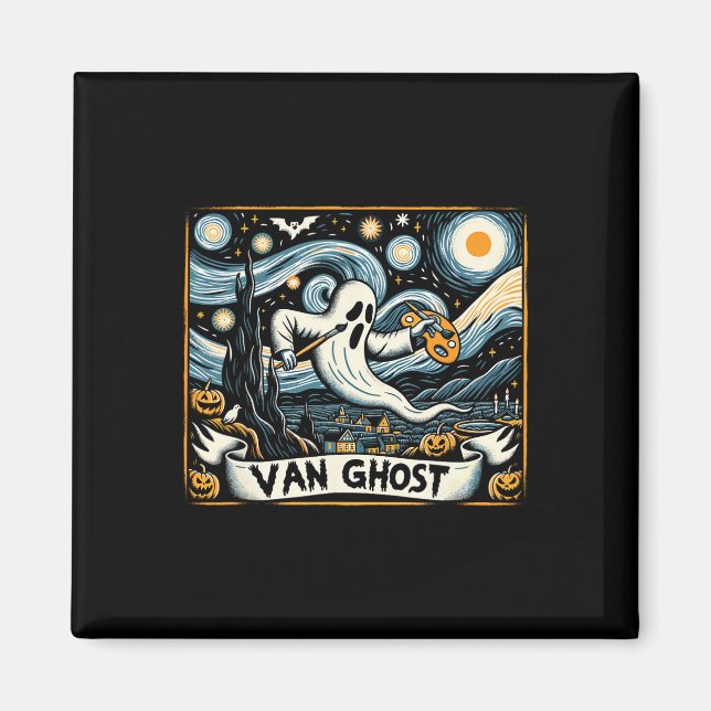 Van Ghost Art Teacher Halloween 1  Magnet (Front)