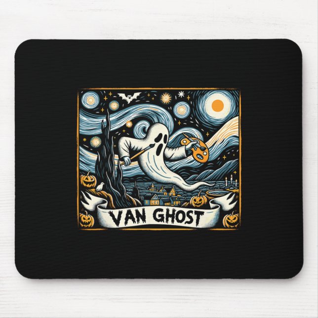 Van Ghost Art Teacher Halloween 1  Mouse Pad (Front)