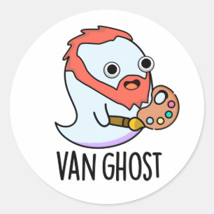 Van Ghost Funny Artist Ghost Pun Classic Round Sticker