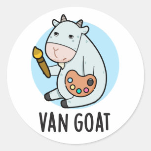 Van Goat Funny Artist Pun  Classic Round Sticker