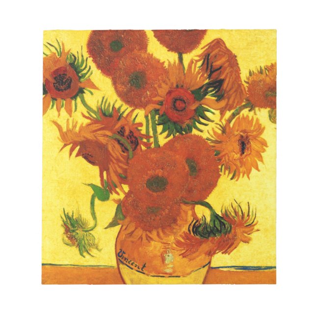 Van Gogh 15 Sunflowers Notepad (Front)