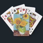 Van Gogh - 3 Sunflowers in a Vase Playing Cards<br><div class="desc">Three Sunflowers in a Vase / Vase avec trois tournesols - Vincent Van Gogh,  August 1888 - Sunflowers 1888 first version (F453)</div>