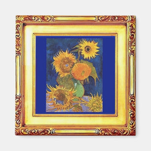 Van Gogh - 5 Sunflowers Magnet