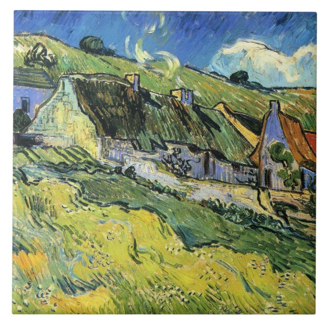 Van Gogh - A Group of Cottages Tile (Front)
