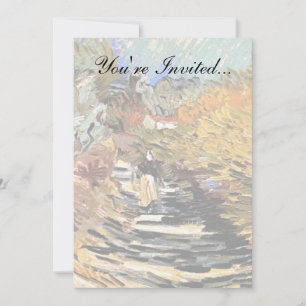 Van Gogh - A Road In Saint-Remy With Female Figure Invitation