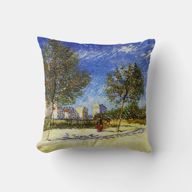 Van Gogh - A Suburb of Paris Cushion (Front)