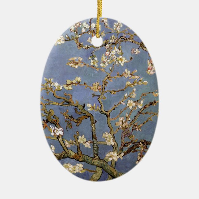 Van Gogh Almond Blossom Ceramic Tree Decoration (Front)