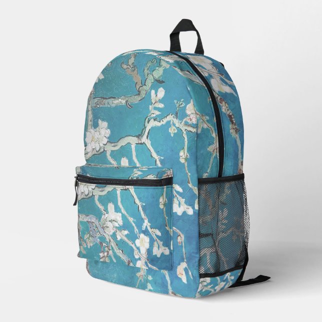 Van Gogh Almond Blossom Painting Printed Backpack (Back Corner Right)