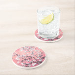 Van Gogh Almond Blossom peach pink Coaster<br><div class="desc">Almond Blossoms by Vincent Van Gogh
colour alteration copyright 2sweet4wordsDesigns/ PureVintage Love

Get the beauty of Van Gogh's beloved Almond Blossom in the colours that match your home. 

vincent van gogh,  van gogh,  almond blossoms,  flowers,  floral,  pretty,  beautiful, </div>