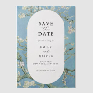 Van Gogh Almond Blossom Wedding Save the Date Vellum Invitations