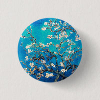 Van Gogh Almond Blossoms bright turquoise