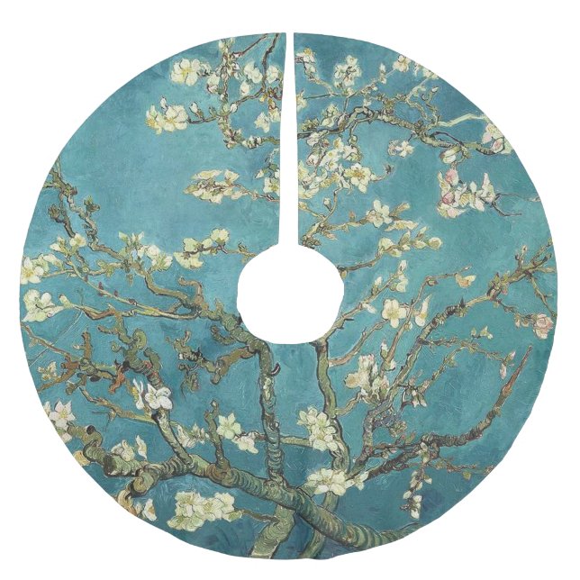 Van Gogh Almond Blossoms Brushed Polyester Tree Skirt (Front)