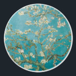 Van Gogh Almond Blossoms Ceramic Knob<br><div class="desc">Van Gogh Almond Blossoms at St. Remy,   teal</div>