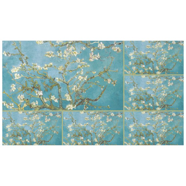 Van Gogh Almond Blossoms - Classic Blue Art Tablecloth (Front (Horizontal))