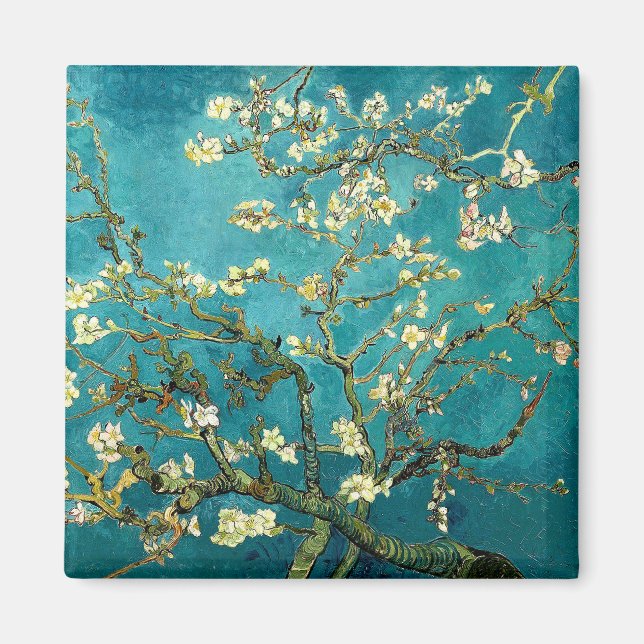 Van Gogh Almond Blossoms Classic Impressionism Magnet (Front)