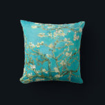 VAN GOGH - Almond Blossoms Cushion<br><div class="desc">"van gogh vincent",  "almond blossoms",  flowers,  "famous painting",  vintage,  "fine art",  floral,  blue,  vangogh</div>