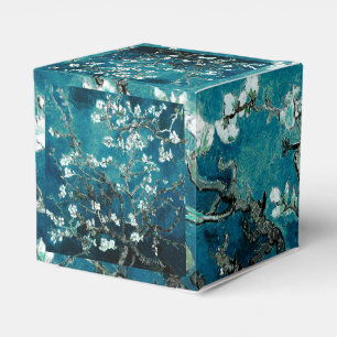 Van Gogh Almond Blossoms Dark Teal Favour Box