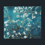 Van Gogh Almond Blossoms Dark Teal Fleece Blanket<br><div class="desc">Artist: Vincent Van Gogh
 Title: Almond Blossoms
 altered colour</div>