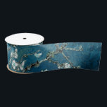 Van Gogh Almond Blossoms Dark Teal Satin Ribbon<br><div class="desc">Artist: Vincent Van Gogh
Title: Almond Blossoms dark teal

Add a touch of elegance,  class,  sophistication and charm with Vincent Van Gogh's Almond Blossoms in an updated colour palette.</div>