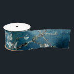 Van Gogh Almond Blossoms Dark Teal Satin Ribbon<br><div class="desc">Artist: Vincent Van Gogh
Title: Almond Blossoms dark teal

Add a touch of elegance,  class,  sophistication and charm with Vincent Van Gogh's Almond Blossoms in an updated colour palette.</div>