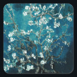 Van Gogh Almond Blossoms : Dark Teal Square Sticker<br><div class="desc">✨ Bloom Wherever You Stick ✨ Bring the timeless elegance of Van Gogh’s Almond Blossoms into your everyday life with these beautiful stickers. Available in a range of stunning colour palettes, these artful accents add a touch of floral sophistication to laptops, water bottles, notebooks, phone cases, planners, and more. Perfect...</div>
