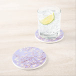 Van Gogh Almond Blossoms LavenderSandstone Coaster<br><div class="desc">Almond Blossoms by Vincent Van Gogh
colour alteration copyright 2sweet4wordsDesigns/ PureVintage Love

Get the beauty of Van Gogh's beloved Almond Blossom in the colours that match your home. 

vincent van gogh,  van gogh,  almond blossoms,  flowers,  floral,  pretty,  beautiful, </div>