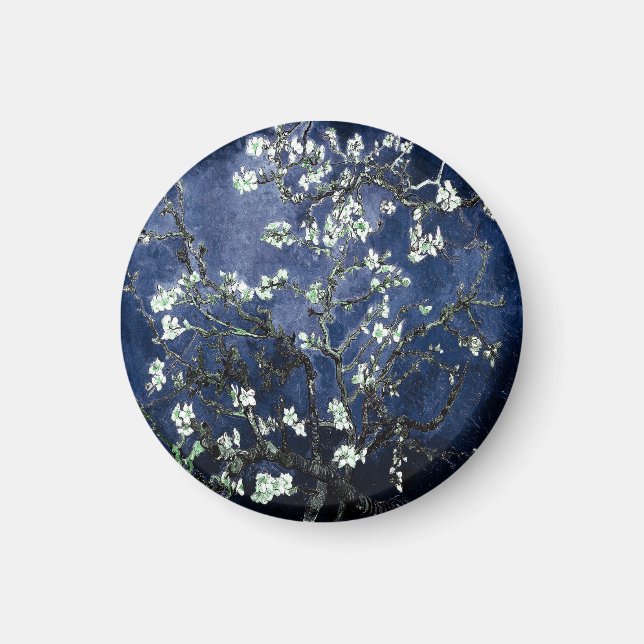 Van Gogh Almond Blossoms Midnight Blue Magnet (Front)