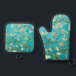 VAN GOGH Almond Blossoms Oven Mitt & Pot Holder Set<br><div class="desc">Vincent van Gogh's "Almond Blossoms" is a series of paintings created in 1890. These works depict almond tree branches in bloom against a clear blue sky. Inspired by Japanese ukiyo-e prints, van Gogh's composition emphasizes bold outlines, flattened perspective, and vibrant colours. The delicate white and pink blossoms symbolise new life...</div>
