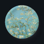 Van Gogh Almond Blossoms Paper Plate<br><div class="desc">Artist: Vincent Van Gogh
 Title: Almond Blossoms
 altered colour by 2sweet4wordsDesigns
 
 vincent van gogh,  van gogh,  almond blossoms,  teal,  flowers ,  floral,  spring,  sophisticated,  decor</div>
