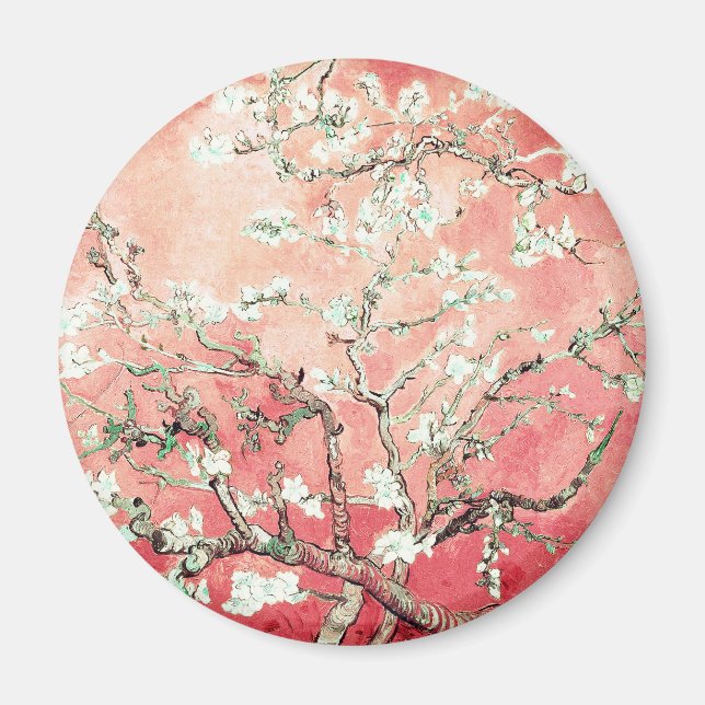 Van Gogh Almond Blossoms Peach Magnet (Front)