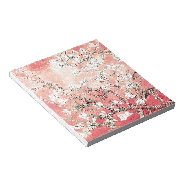 Van Gogh Almond Blossoms Peach Notepad (Angled)
