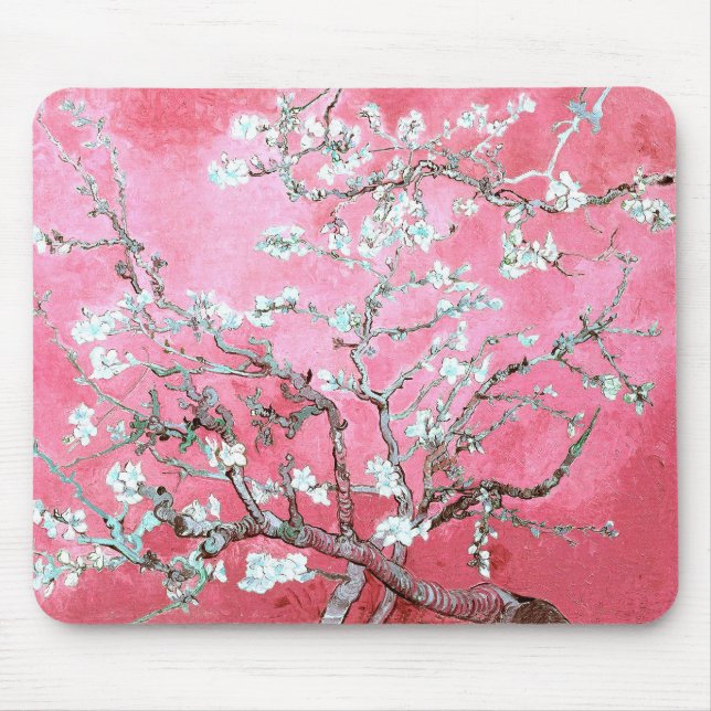 Van Gogh Almond Blossoms Pink Blue Mouse Pad (Front)