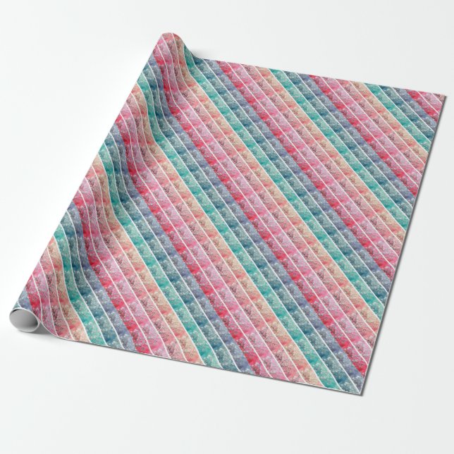 Van Gogh Almond Blossoms Rainbow Panel Wrapping Paper (Unrolled)