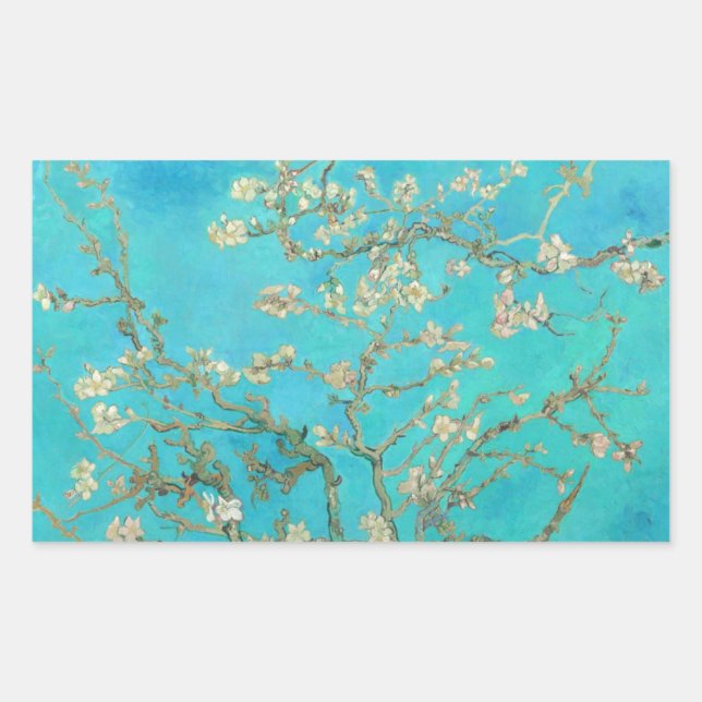 Van Gogh Almond Blossoms Rectangular Sticker (Front)