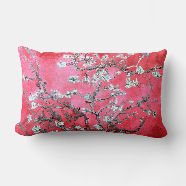 Van Gogh Almond Blossoms Red Blue  Lumbar Cushion (Front)