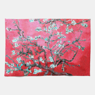 Van Gogh Almond Blossoms : Red & Blue Tea Towel