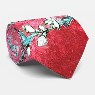 Van Gogh Almond Blossoms Red blue Tie