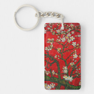 Van Gogh Almond Blossoms Red Key Ring