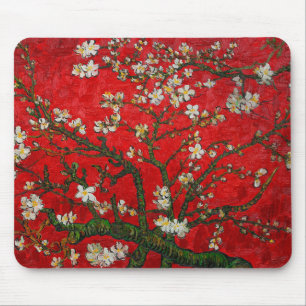 Van Gogh Almond Blossoms Red Mouse Pad