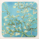 Van Gogh Almond Blossoms Square Paper Coaster<br><div class="desc">Artist: Vincent Van Gogh
 Title: Almond Blossoms
 altered colour by 2sweet4wordsDesigns
 
 vincent van gogh,  van gogh,  almond blossoms,  teal,  flowers ,  floral,  spring,  sophisticated,  decor</div>