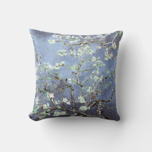 Van Gogh Almond Blossoms Steel Blue Cushion