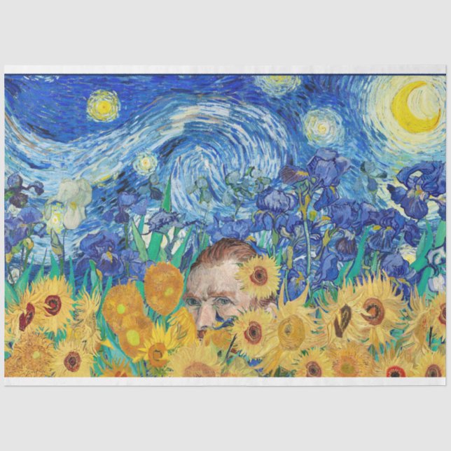 Van Gogh art inspired design Tissue Paper (Front)