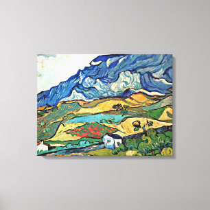Van Gogh art - Les Alpilles Mountain Landscape Canvas Print