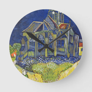 Van Gogh art reproduction,  The Church at Auvers Round Clock