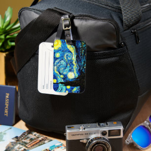 Van Gogh art, Starry Night, famous painting Luggage Tag