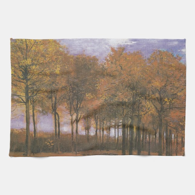 Van Gogh Autumn Fall Tree Leaves Destiny Tea Towel (Horizontal)