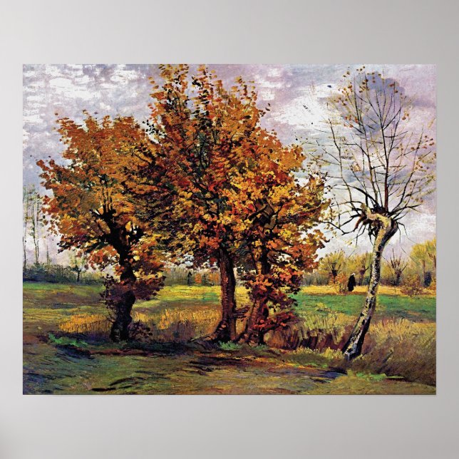 Van Gogh - Autumn Landscape With Four Trees Poster (Front)